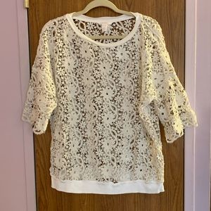 🌺Joe Fresh floral laced sweater size XL🌺